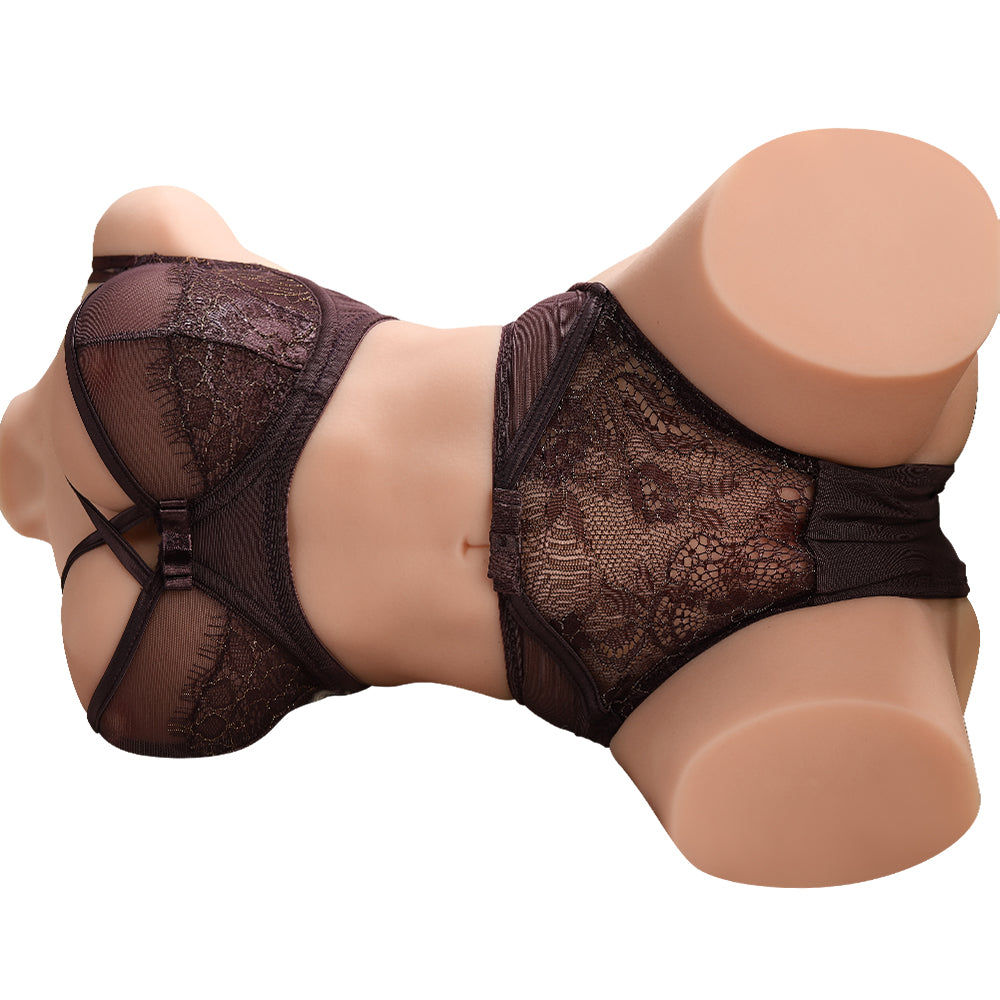 Premium realistic adult torso masturbator made of medical-grade TPE/silicone, featuring anatomically accurate breasts, textured intimate zones, and ergonomic contours.