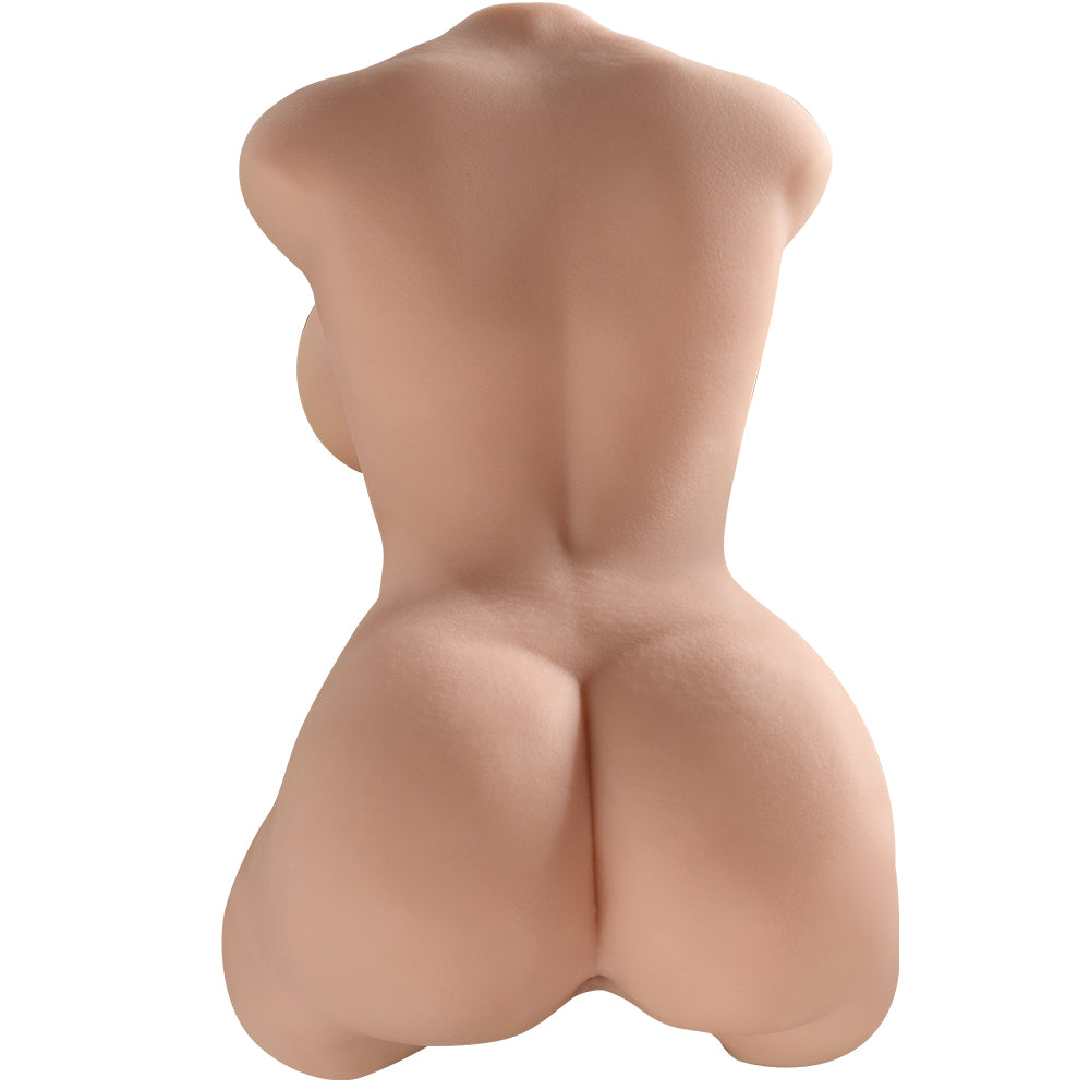 Premium realistic adult torso masturbator made of medical-grade TPE/silicone, featuring anatomically accurate breasts, textured intimate zones, and ergonomic contours.