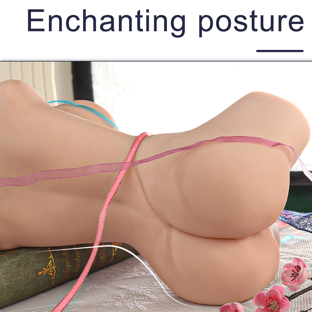 Premium realistic adult torso masturbator made of medical-grade TPE/silicone, featuring anatomically accurate breasts, textured intimate zones, and ergonomic contours.