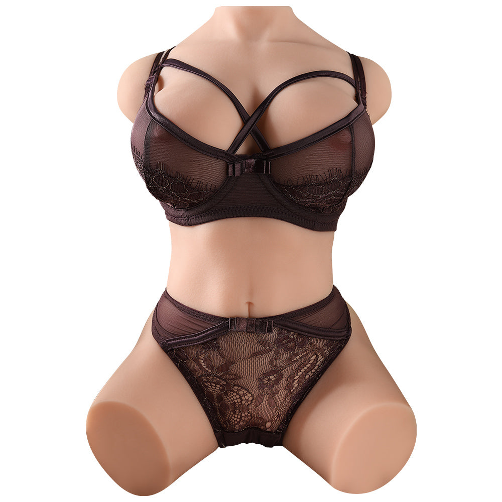 Premium realistic adult torso masturbator made of medical-grade TPE/silicone, featuring anatomically accurate breasts, textured intimate zones, and ergonomic contours.