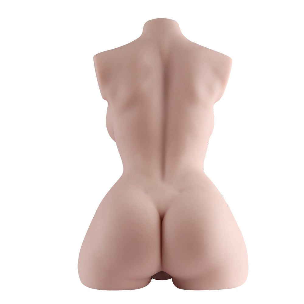 Premium realistic adult torso masturbator made of medical-grade TPE/silicone, featuring anatomically accurate breasts, textured intimate zones, and ergonomic contours.
