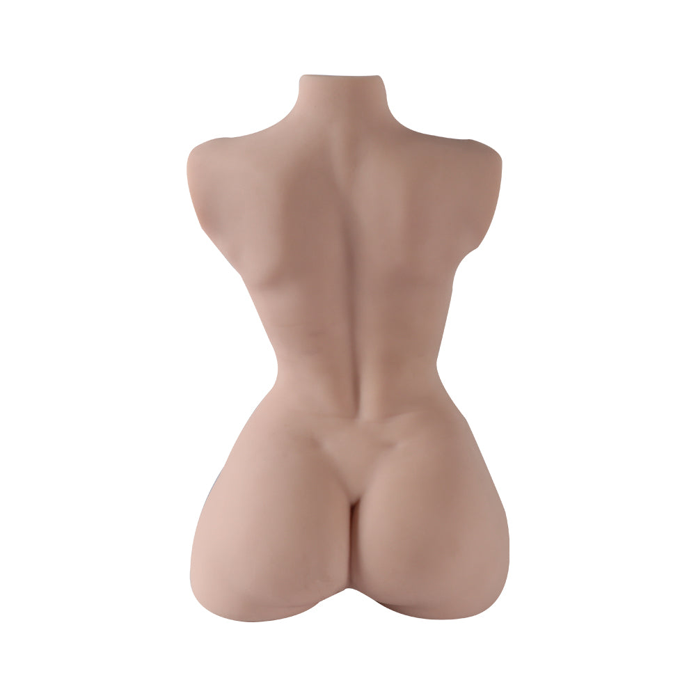 Premium realistic adult torso masturbator made of medical-grade TPE/silicone, featuring anatomically accurate breasts, textured intimate zones, and ergonomic contours.