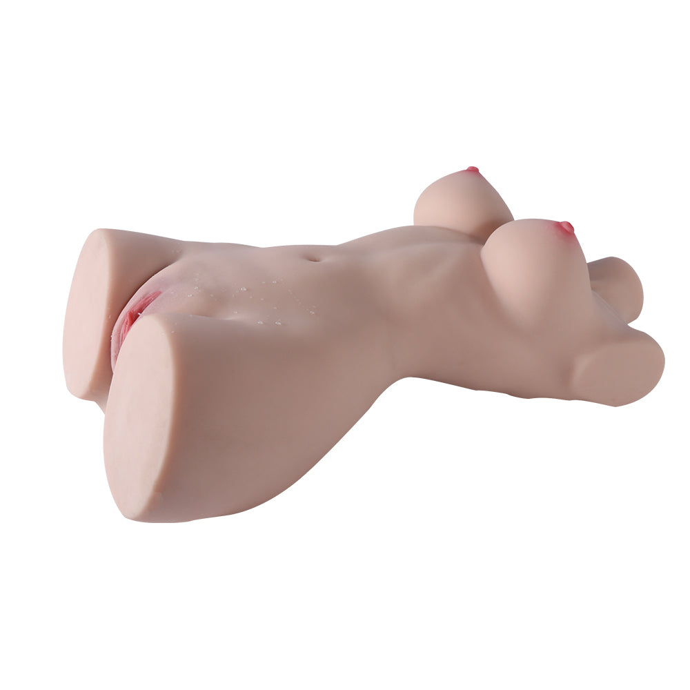 Premium realistic adult torso masturbator made of medical-grade TPE/silicone, featuring anatomically accurate breasts, textured intimate zones, and ergonomic contours.