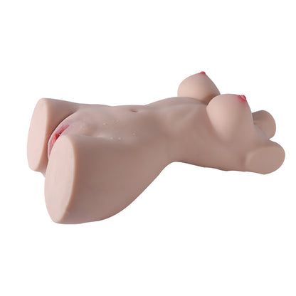 Premium realistic adult torso masturbator made of medical-grade TPE/silicone, featuring anatomically accurate breasts, textured intimate zones, and ergonomic contours.