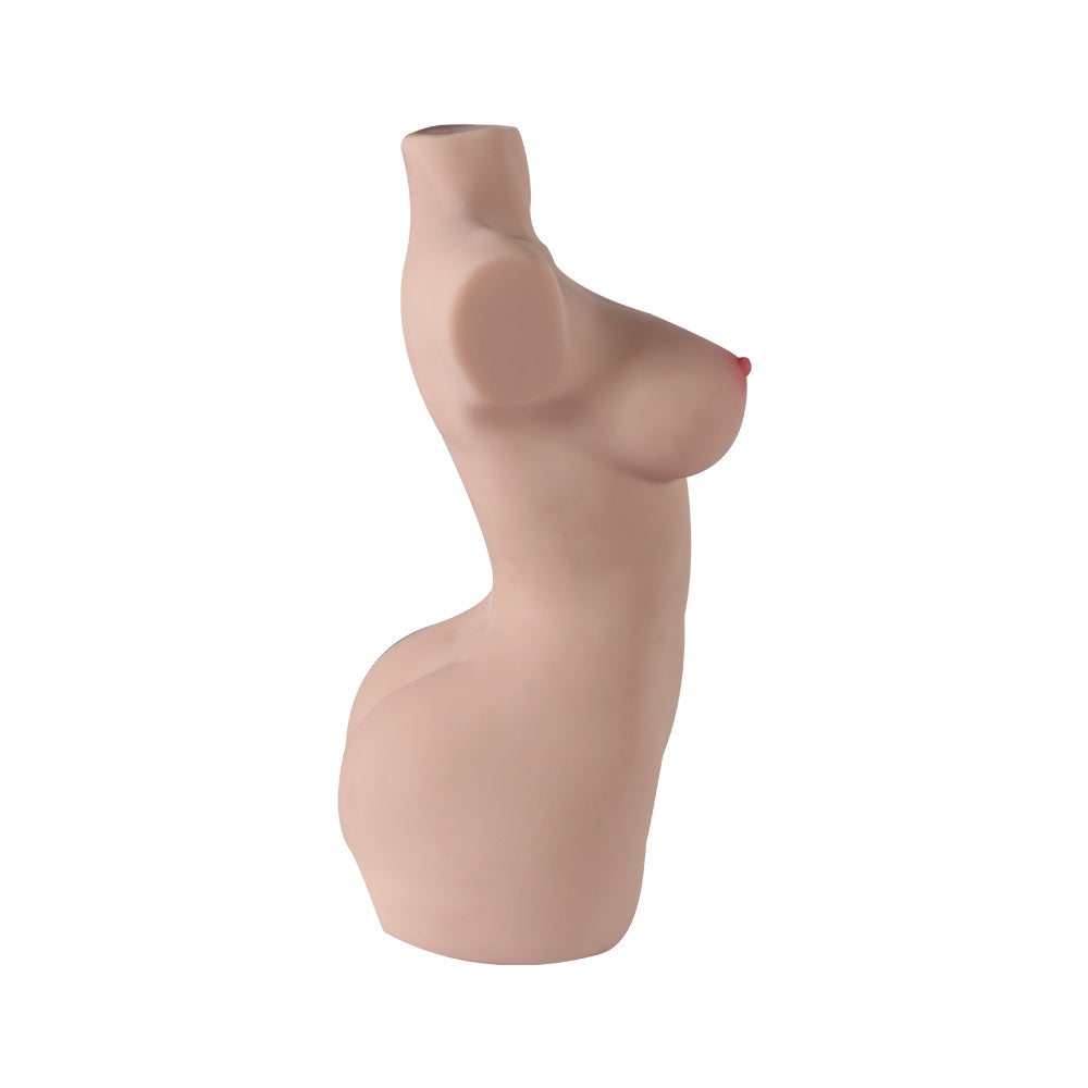 Premium realistic adult torso masturbator made of medical-grade TPE/silicone, featuring anatomically accurate breasts, textured intimate zones, and ergonomic contours.