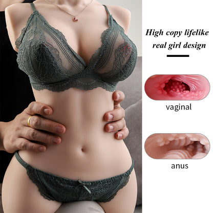Premium realistic adult torso masturbator made of medical-grade TPE/silicone, featuring anatomically accurate breasts, textured intimate zones, and ergonomic contours.