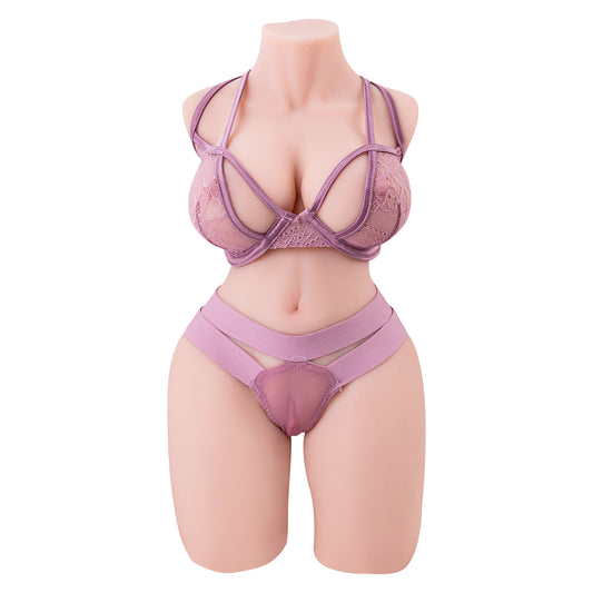 Premium realistic adult torso masturbator made of medical-grade TPE/silicone, featuring anatomically accurate breasts, textured intimate zones, and ergonomic contours.