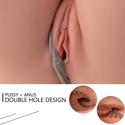 Premium realistic adult torso masturbator made of medical-grade TPE/silicone, featuring anatomically accurate breasts, textured intimate zones, and ergonomic contours.