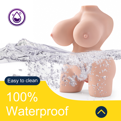 Premium realistic adult torso masturbator made of medical-grade TPE/silicone, featuring anatomically accurate breasts, textured intimate zones, and ergonomic contours.