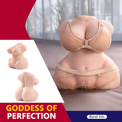 Premium realistic adult torso masturbator made of medical-grade TPE/silicone, featuring anatomically accurate breasts, textured intimate zones, and ergonomic contours.