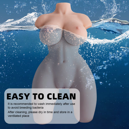Premium realistic adult torso masturbator made of medical-grade TPE/silicone, featuring anatomically accurate breasts, textured intimate zones, and ergonomic contours.