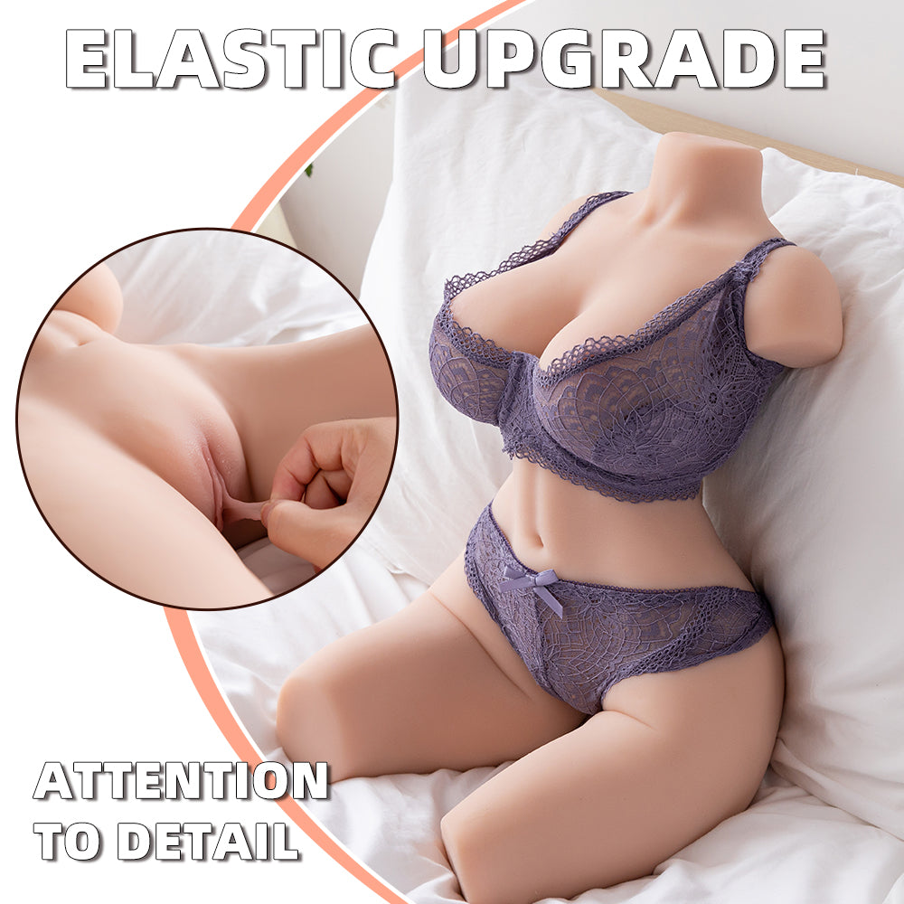 Premium realistic adult torso masturbator made of medical-grade TPE/silicone, featuring anatomically accurate breasts, textured intimate zones, and ergonomic contours.