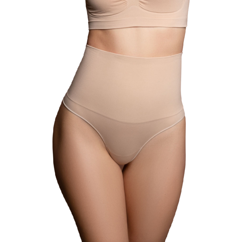 BYE-BRA - SAUMATON THONG-MALLINEN RINTALIIVI, BEIGE, KOKO XXL