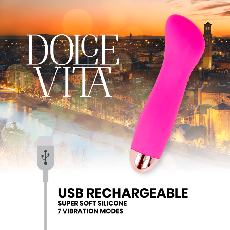 DOLCE VITA - LADATTAVA VIBRAATTORI ONE PINK 7 NOPEUTTA