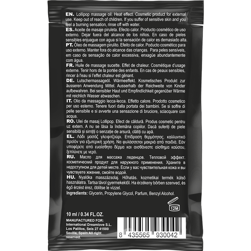 COQUETTE CHIC DESIRE - TASKUTIKKURI SUUDELLEEN TEKEVÄ HIERONTAÖLJY LÄMPIMÄ TUNTEMA 10 ML