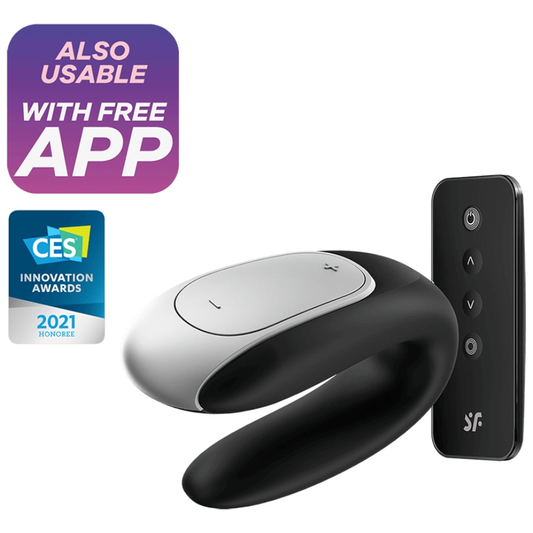 SATISFYER - DOUBLE FUN PARTNER -VIBRAATTORI MUSTA