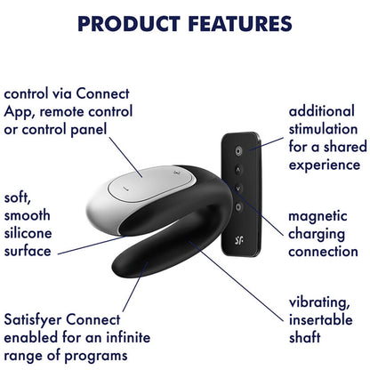 SATISFYER - DOUBLE FUN PARTNER -VIBRAATTORI MUSTA