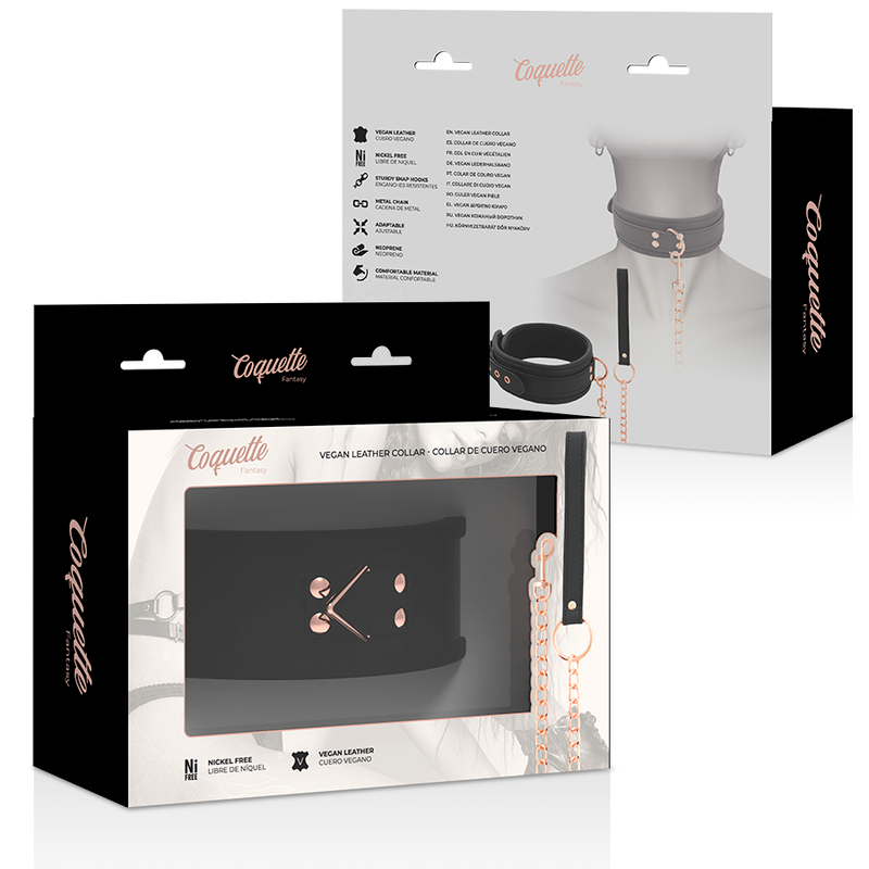 COQUETTE CHIC DESIRE - FANTASY VEGANSKT LÄDERHALSBAND MED NEOPRENFODER