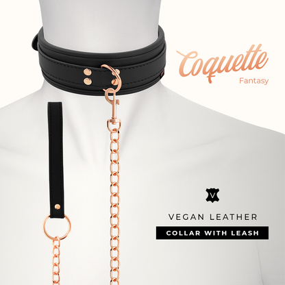 COQUETTE CHIC DESIRE - FANTASY VEGANSKT LÄDERHALSBAND MED NEOPRENFODER