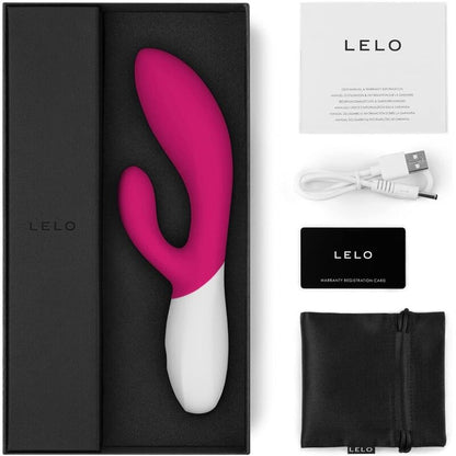 LELO - INA WAVE 2 VBRADOR LUKSUS ERIKOISKONEISTO FUKSIAN HARMAA