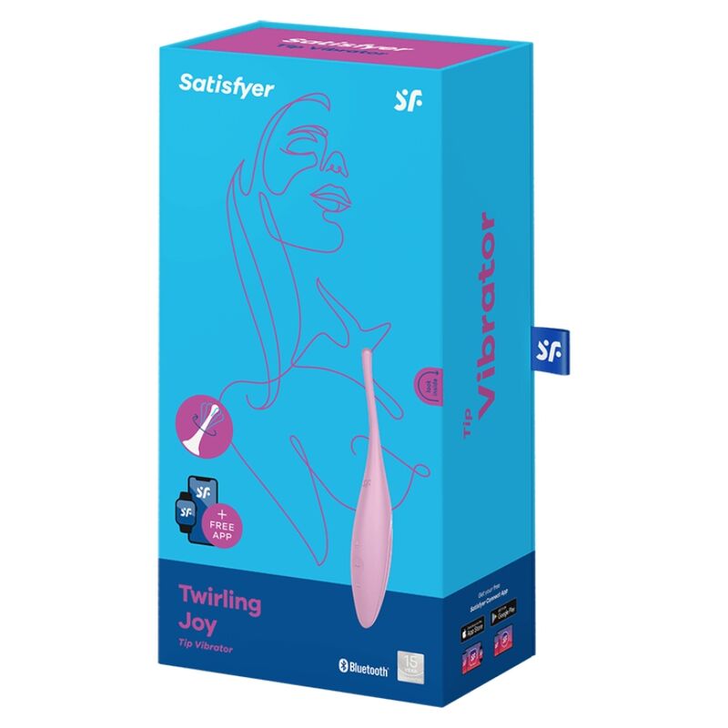 SATISFYER - TWIRLING JOY KLITORIKÄRJELLÄ VARUSTETTU VIBRAATORI VAALEANPUNAINEN