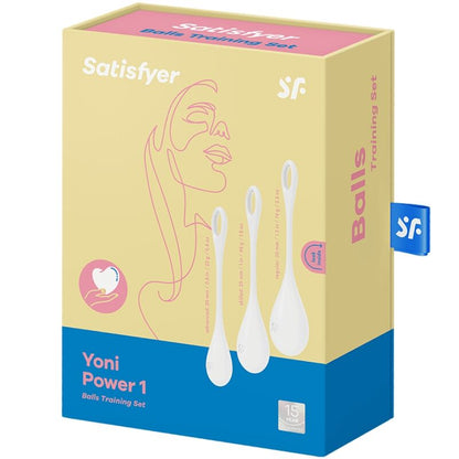 SATISFYER - YONI POWER 1 HARJOITUSSETTI VALKOINEN