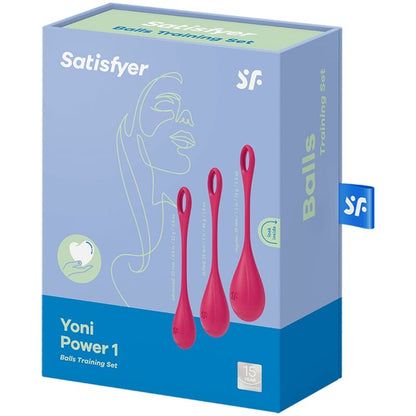 SATISFYER - YONI POWER 1 HARJOITUSSETTI PUNAINEN