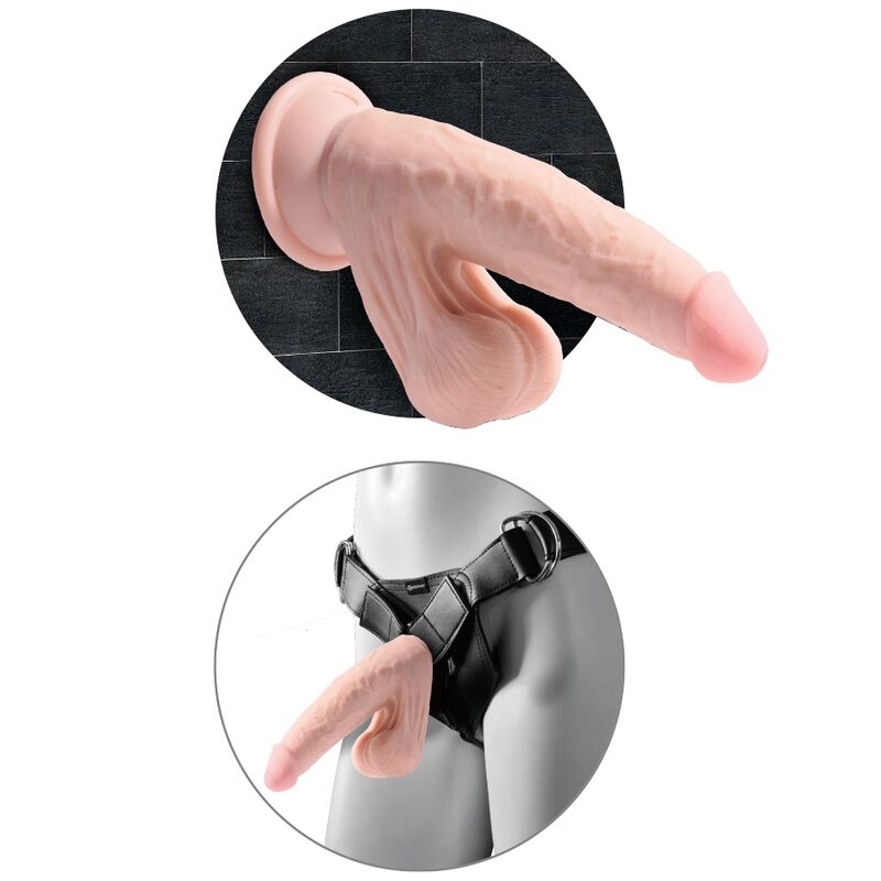 KING COCK - PLUS 3D-DILDO KEINUVA PALLONEN 15,2 CM VAALEA IHOLLA