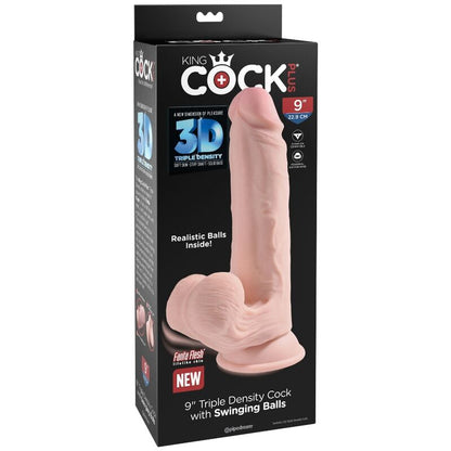KING COCK - PLUS 3D-DILDO KEINUVA PALLONEN 20,3 CM