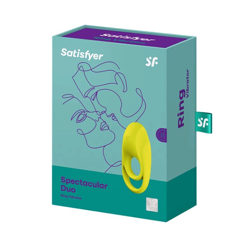 SATISFYER - SPEKTAKULAARINEN KAKSINKERTAINEN RENGASVIBRAATTORI, KELTAINEN