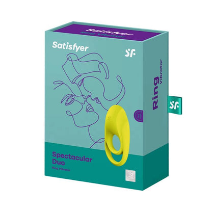 SATISFYER - SPEKTAKULAARINEN KAKSINKERTAINEN RENGASVIBRAATTORI, KELTAINEN