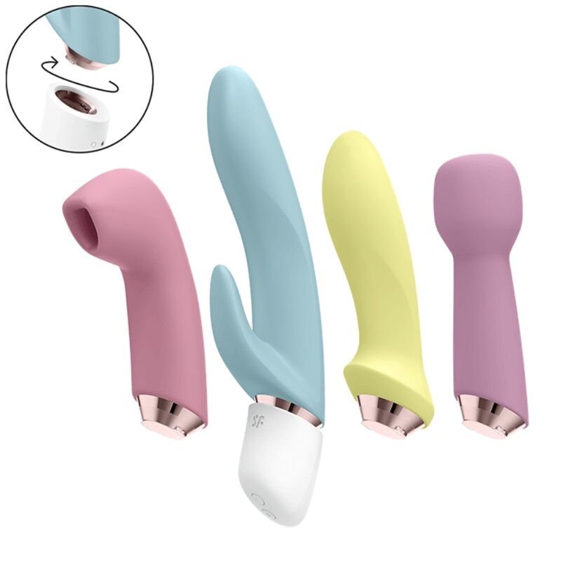 SATISFYER - MARVELOUS NELJÄN VIBRAATORIN JA ILMASYKSIKÖN SETTI