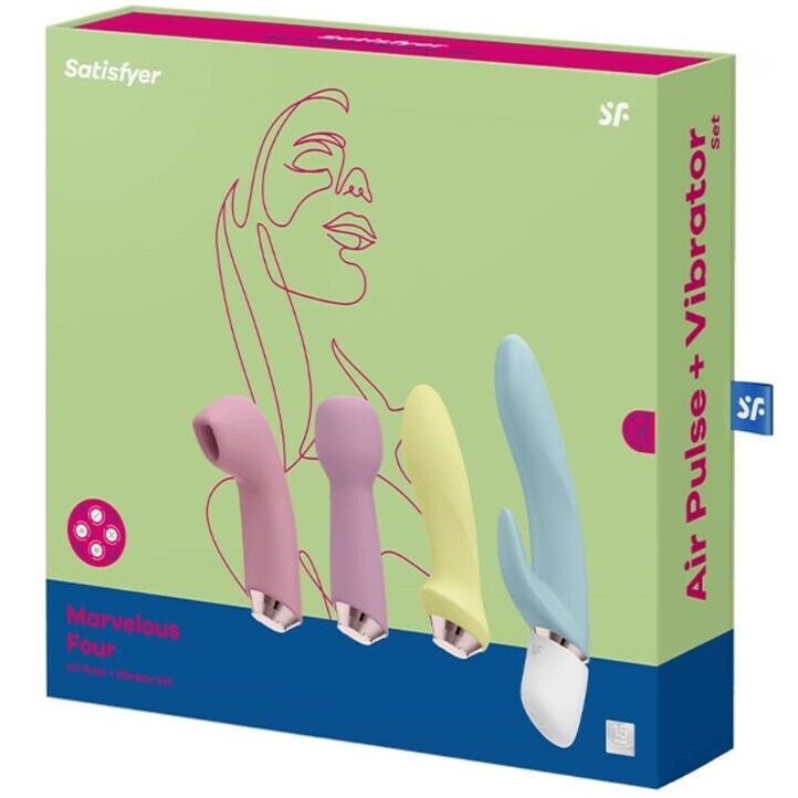 SATISFYER - MARVELOUS NELJÄN VIBRAATORIN JA ILMASYKSIKÖN SETTI