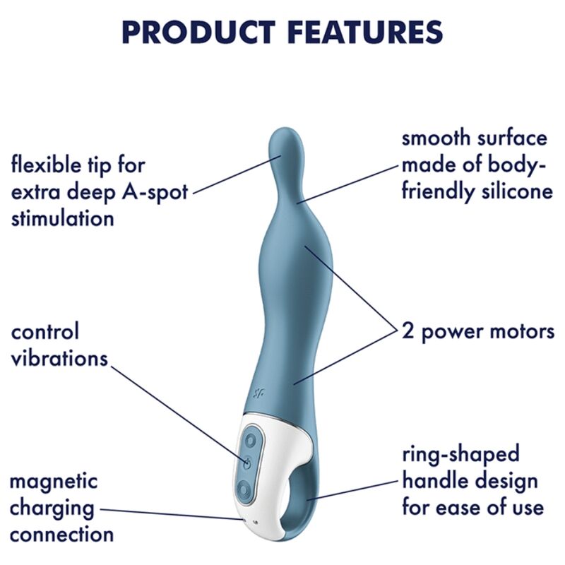 SATISFYER - AMAZING 1 ASPECT VIBRATOR SININEN