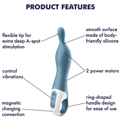 SATISFYER - AMAZING 1 ASPECT VIBRATOR SININEN