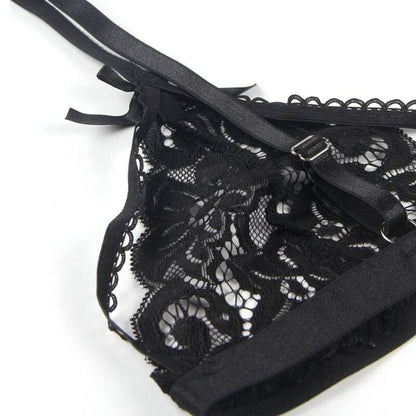 SUBBLIME - SET THREE PIECES SET BRA+ GARTER BELT + THONG L/XL