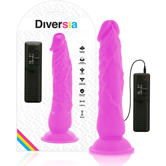 DIVERSIA - JOUSTAVA VÄRÄILEVÄ DILDO VIOLETTI 21 CM -O- 4,9 CM