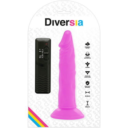 DIVERSIA - JOUSTAVA VÄRÄILEVÄ DILDO VIOLETTI 23 CM -O- 4,3 CM