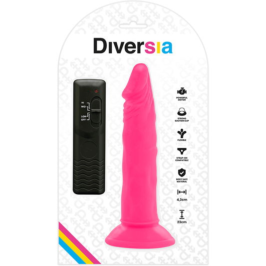 DIVERSIA - JOUSTAVA VÄRÄILEVÄ DILDO VAALEANPUNAINEN 23 CM -O- 4,3 CM