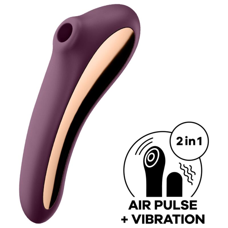 SATISFYER - DUAL KISS AIR PULSE VIBRATOR VINRÖD