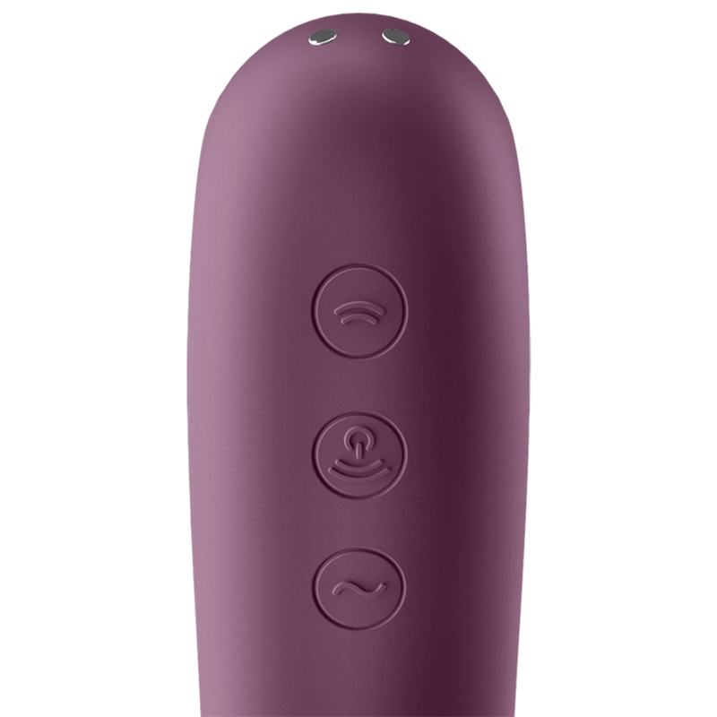 SATISFYER - DUAL KISS AIR PULSE VIBRATOR VINRÖD
