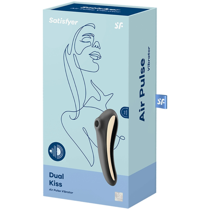 SATISFYER - DUAL KISS -PULSSIVIBRAATORI MUSTA