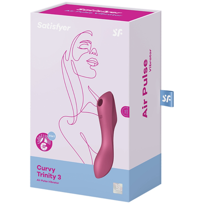 SATISFYER - CURVY TRINITY 3 -PUNAINEN AIR PULSE -VIBRAATTORI