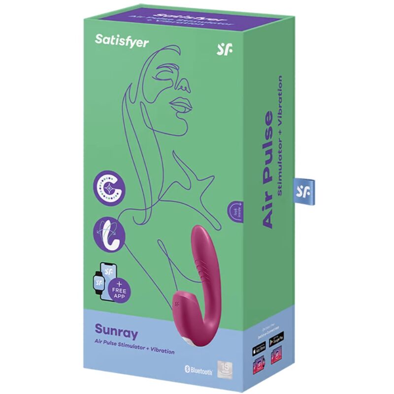 SATISFYER - AURINKOSTIMULAATTORI JA VIBRAATORI-SOVELLUS PUNAINEN