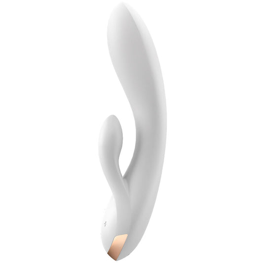 SATISFYER - DOUBLE FLEX -VIBRAATTORISOVELLUS VALKOINEN