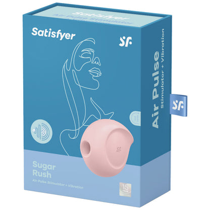 SATISFYER - SUGAR RUSH -SIRKUSTIMULAATORI JA VIBRAATORI, VAALEANPUNAINEN