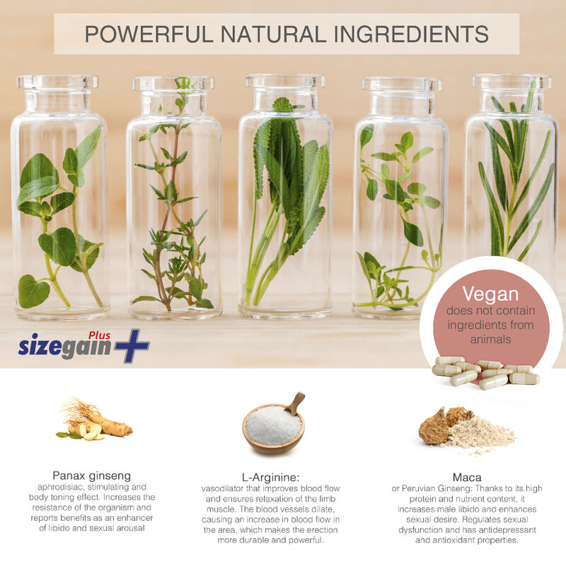 500 KOSMETIIKKATUOTTETTA - SIZEGAIN PLUS -PILLERIT PENIKSEN SUURENTAMISEEN