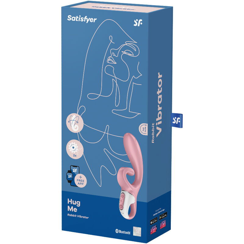 SATISFYER - HUG ME RABBIT -VIBRAATTORISOVELLUS VAALEANPUNAINEN