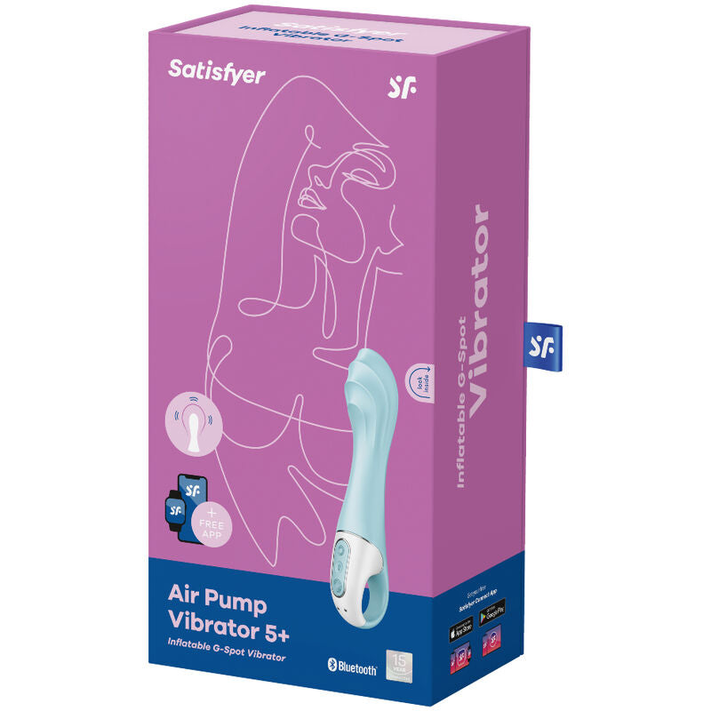 SATISFYER - ILMAPUMPPUVIBRAATTORI 5+ TÄYTETTÄVÄ G-PISTEVIBRAATTORISOVELLUS SININEN
