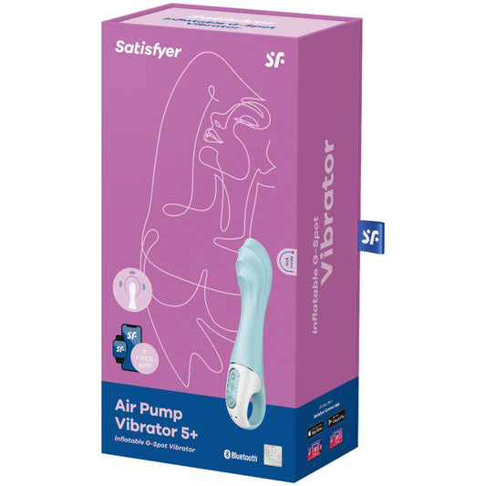 SATISFYER - ILMAPUMPPUVIBRAATTORI 5+ TÄYTETTÄVÄ G-PISTEVIBRAATTORISOVELLUS SININEN